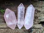 Polished Double Terminated Rose Quartz Crystals x 6 From Madagascar - Toprock Gemstones and Minerals 