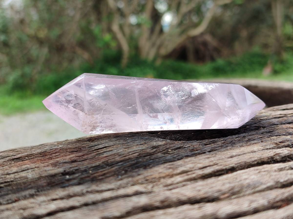 Polished Double Terminated Rose Quartz Crystals x 6 From Madagascar - Toprock Gemstones and Minerals 
