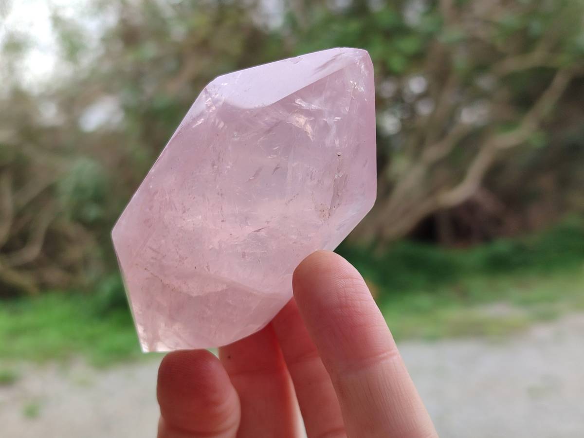 Polished Double Terminated Rose Quartz Crystals x 6 From Madagascar - Toprock Gemstones and Minerals 