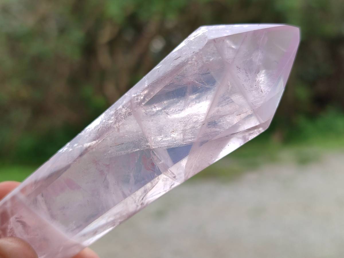 Polished Double Terminated Rose Quartz Crystals x 6 From Madagascar - Toprock Gemstones and Minerals 