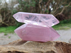 Polished Double Terminated Rose Quartz Crystals x 6 From Madagascar - Toprock Gemstones and Minerals 