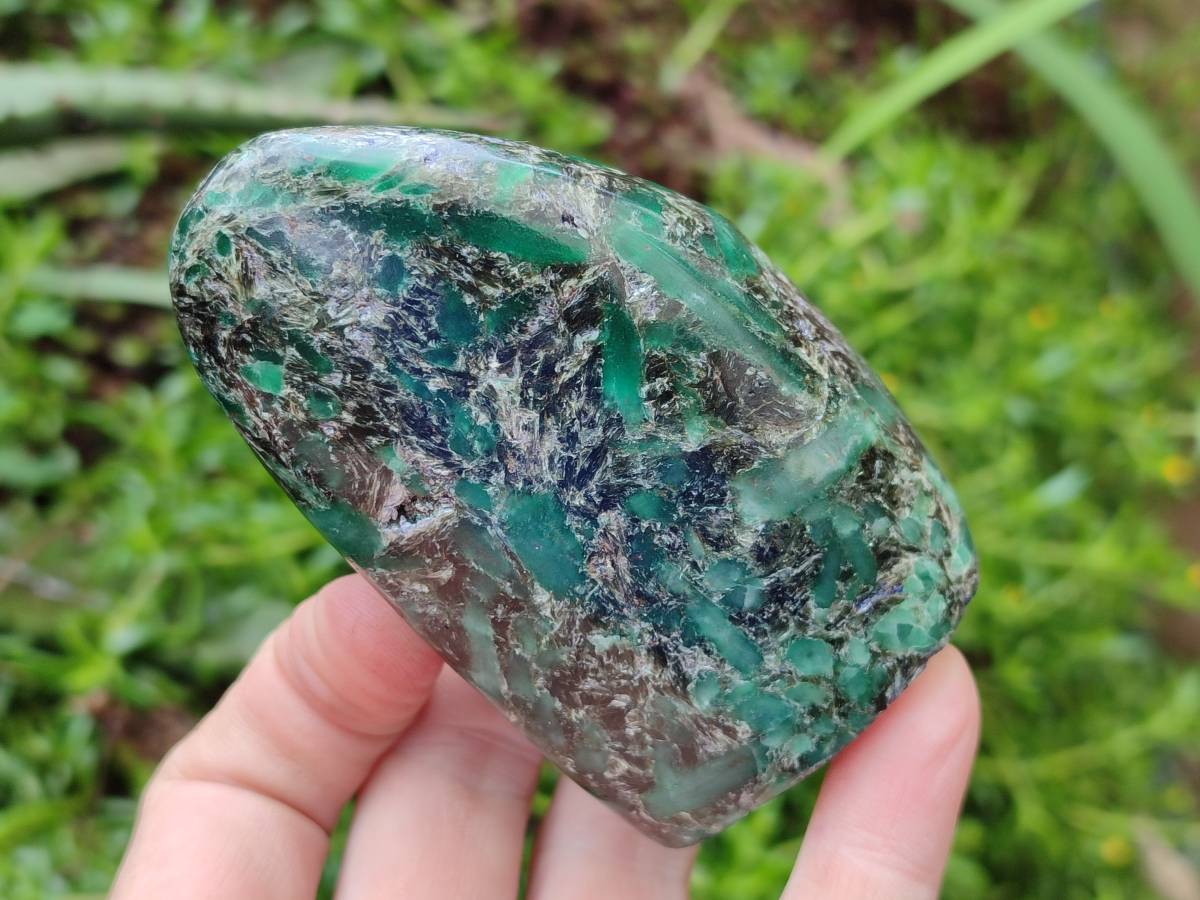 Polished Emerald Mica 'Mutokolite' Standing Free Forms x 4 From Mutoko, Zimbabwe - Toprock Gemstones and Minerals 