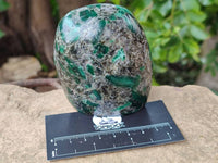 Polished Emerald Mica 'Mutokolite' Standing Free Forms x 4 From Mutoko, Zimbabwe
