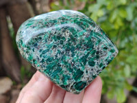 Polished Emerald Mica 'Mutokolite' Standing Free Forms x 4 From Mutoko, Zimbabwe