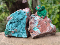 Natural Drusy Coated Chrysocolla With Various Inclusions x 3 From Lupoto Mine, Congo