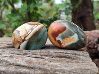 Polished Polychrome Jasper Galets x 12 From NW Coast, Madagascar