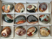 Polished Polychrome Jasper Galets x 12 From NW Coast, Madagascar