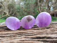 Polished Chevron Amethyst Galets x 20 From Madagascar