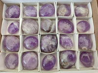 Polished Chevron Amethyst Galets x 20 From Madagascar