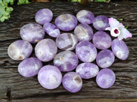 Polished Chevron Amethyst Galets x 20 From Madagascar