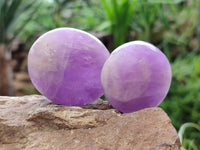 Polished Chevron Amethyst Galets x 20 From Madagascar