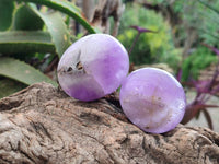 Polished Chevron Amethyst Galets x 20 From Madagascar