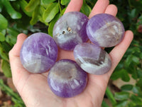 Polished Chevron Amethyst Galets x 20 From Madagascar
