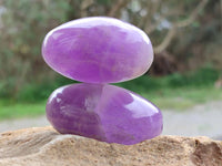 Polished Chevron Amethyst Galets x 20 From Madagascar