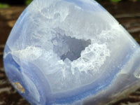 Polished Blue Lace Agate Standing Free Forms x 3 From Nsanje, Malawi