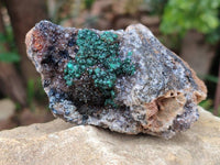 Natural Ball Malachite and Drusy Quartz On Dolomite Matrix Specimens x 2 From Mindingi Mine, Kambove, Congo