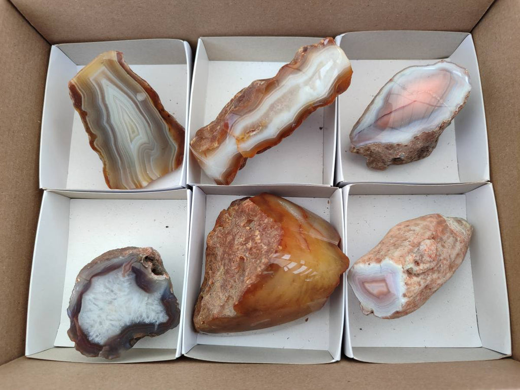 Polished Red Sashe River Agate Nodules x 6 From Sashe River, Zimbabwe - Toprock Gemstones and Minerals 