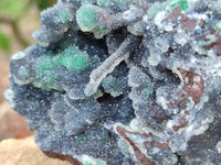 Natural Ball Malachite and Drusy Quartz On Dolomite Matrix Specimens x 2 From Mindingi Mine, Kambove, Congo
