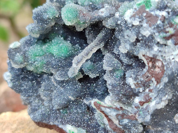 Natural Ball Malachite and Drusy Quartz On Dolomite Matrix Specimens x 2 From Mindingi Mine, Kambove, Congo