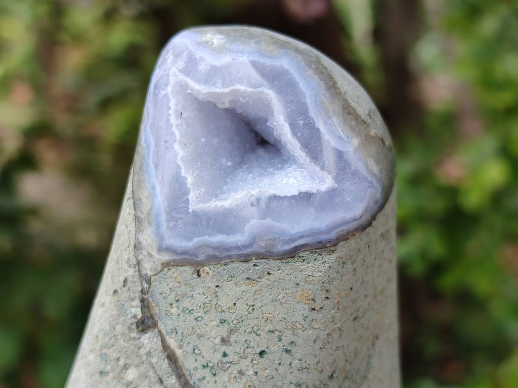 Polished Blue Lace Agate Standing Free Forms x 2 From Nsanje, Malawi - Toprock Gemstones and Minerals 