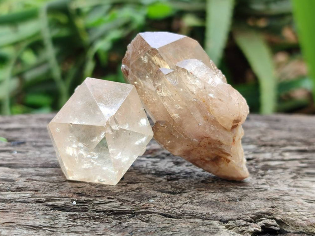 Natural Selected Luena Smokey Phantom Quartz Cluster and Crystals x 12 From Congo - Toprock Gemstones and Minerals 