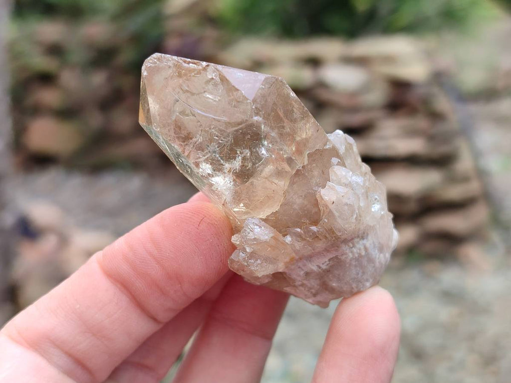 Natural Selected Luena Smokey Phantom Quartz Cluster and Crystals x 12 From Congo - Toprock Gemstones and Minerals 