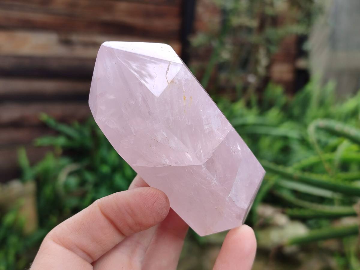 Polished Double Terminated Rose Quartz Crystals x 5 From Madagascar - Toprock Gemstones and Minerals 