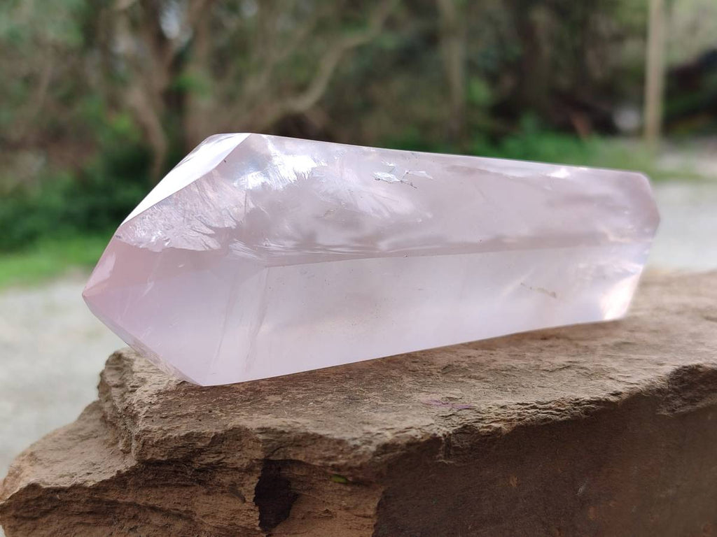 Polished Double Terminated Rose Quartz Crystals x 5 From Madagascar - Toprock Gemstones and Minerals 