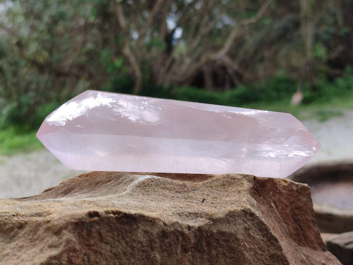 Polished Double Terminated Rose Quartz Crystals x 5 From Madagascar - Toprock Gemstones and Minerals 
