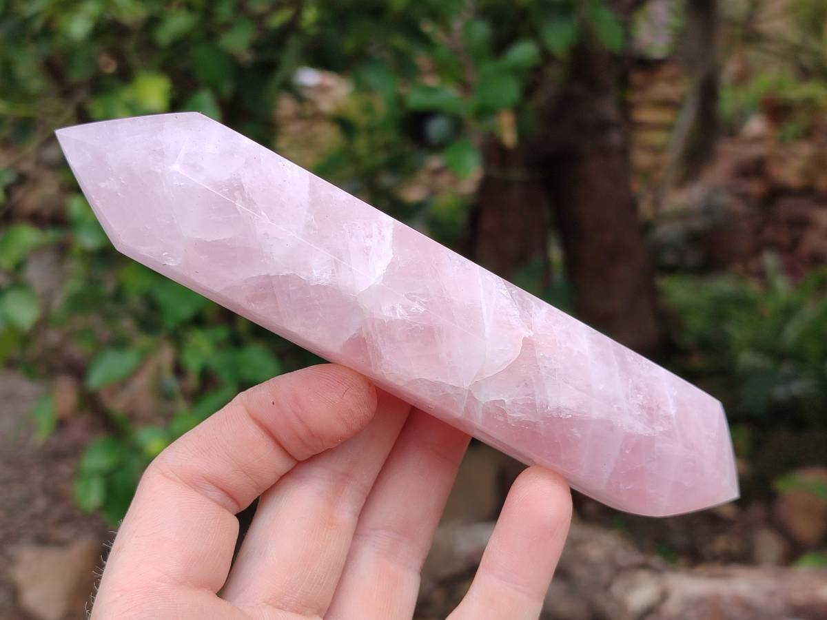 Polished Double Terminated Rose Quartz Crystals x 5 From Madagascar - Toprock Gemstones and Minerals 