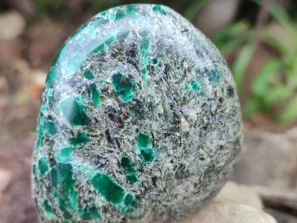 Polished Emerald Mica 'Mutokolite' Standing Free Forms x 4 From Mutoko, Zimbabwe - Toprock Gemstones and Minerals 