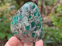 Polished Emerald Mica 'Mutokolite' Standing Free Forms x 4 From Mutoko, Zimbabwe