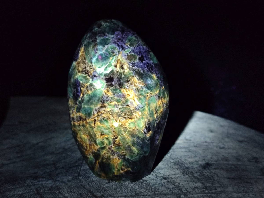 Polished Emerald Mica 'Mutokolite' Standing Free Forms x 4 From Mutoko, Zimbabwe - Toprock Gemstones and Minerals 