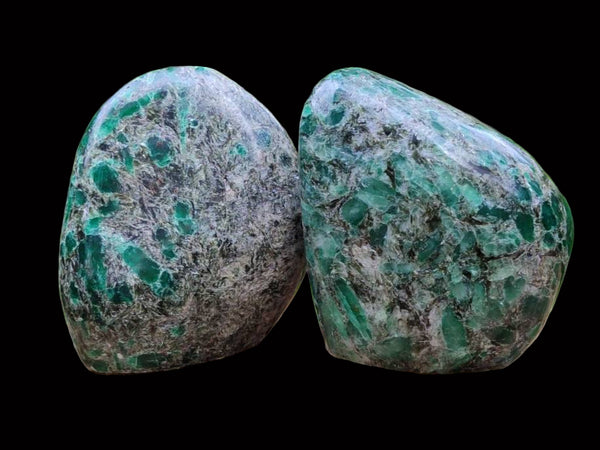 Polished Emerald Mica 'Mutokolite' Standing Free Forms x 4 From Mutoko, Zimbabwe