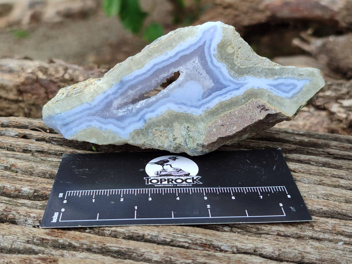 Polished On One Side Blue Lace Agate Geodes x 6 From Nsanje, Malawi - Toprock Gemstones and Minerals 