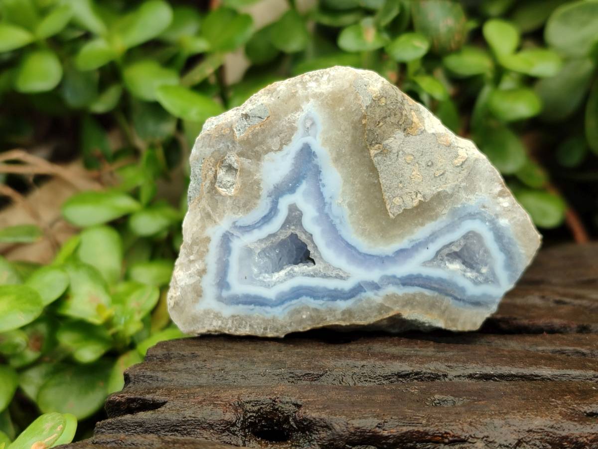 Polished On One Side Blue Lace Agate Geodes x 6 From Nsanje, Malawi - Toprock Gemstones and Minerals 