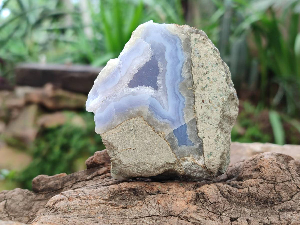 Polished On One Side Blue Lace Agate Geodes x 6 From Nsanje, Malawi - Toprock Gemstones and Minerals 