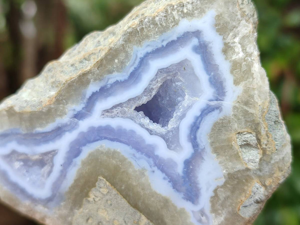 Polished On One Side Blue Lace Agate Geodes x 6 From Nsanje, Malawi - Toprock Gemstones and Minerals 