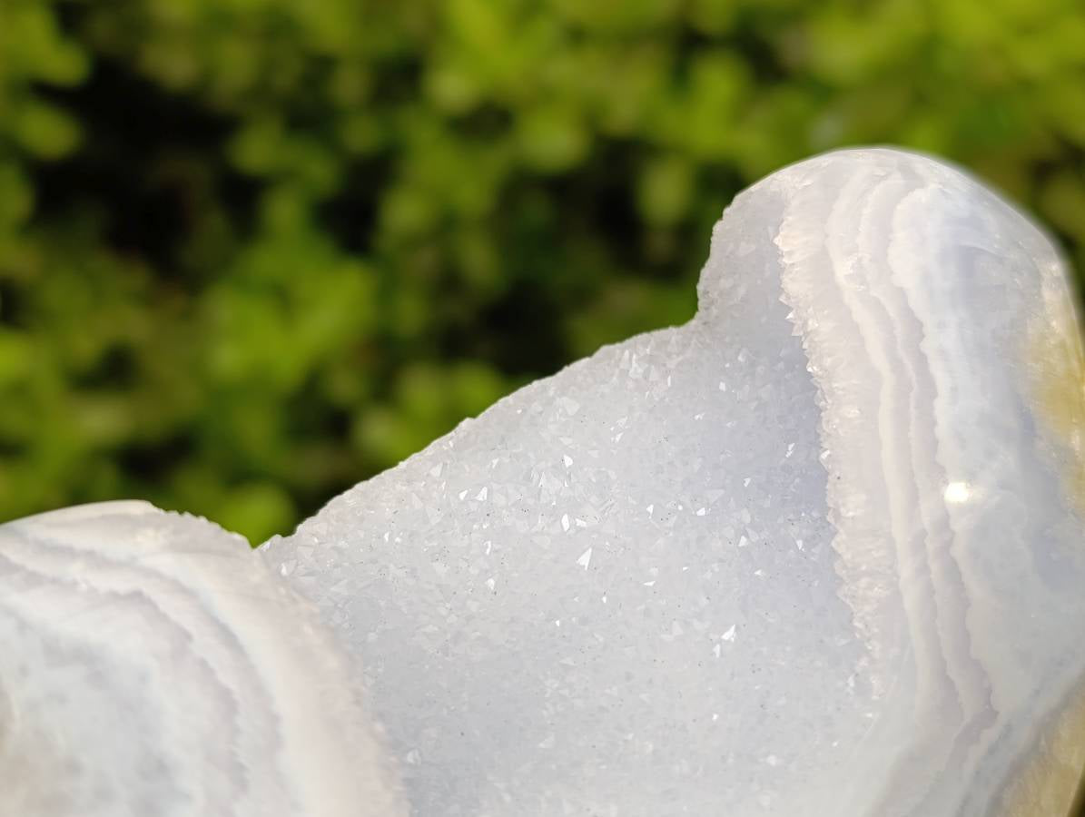 Polished Standing Free Forms Blue Lace Agate Geodes x 2 From Nsanje, Malawi - Toprock Gemstones and Minerals 
