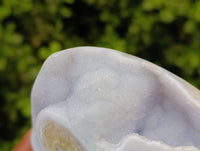 Polished Standing Free Forms Blue Lace Agate Geodes x 2 From Nsanje, Malawi