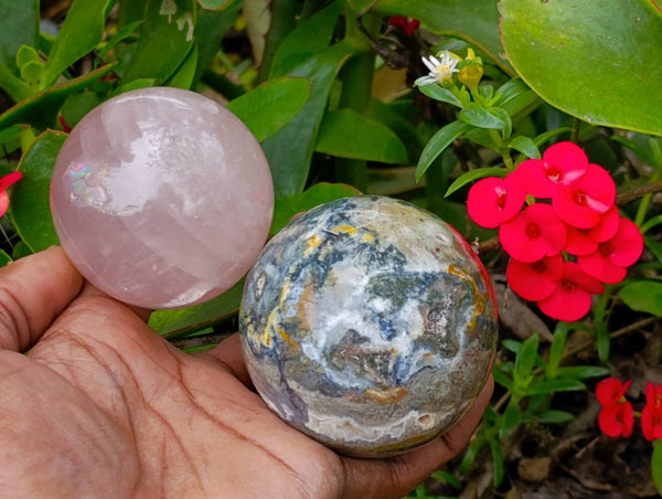 Polished Mixed Selected Multi Mineral Spheres x 6 From Madagascar