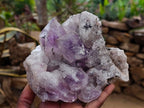 Natural Jacaranda Amethyst Quartz Crystal Clusters x 2 From Mumbwa, Zambia - Toprock Gemstones and Minerals 