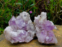 Natural Jacaranda Amethyst Quartz Crystal Clusters x 2 From Mumbwa, Zambia
