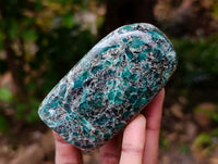 Polished Emerald Mica 'Mutokolite' Standing Free Forms x 4 From Mutoko, Zimbabwe