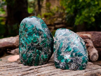 Polished Emerald Mica 'Mutokolite' Standing Free Forms x 4 From Mutoko, Zimbabwe