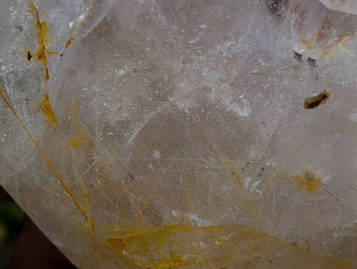 Polished Smokey Window Amethyst Crystal with Rutile x 1 From Akansobe, Madagascar - Toprock Gemstones and Minerals 