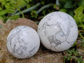 Polished Lightning Strike Howlite Spheres x 3 - From Zimbabwe - Toprock Gemstones and Minerals 