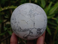 Polished Lightning Strike Howlite Spheres x 3 - From Zimbabwe