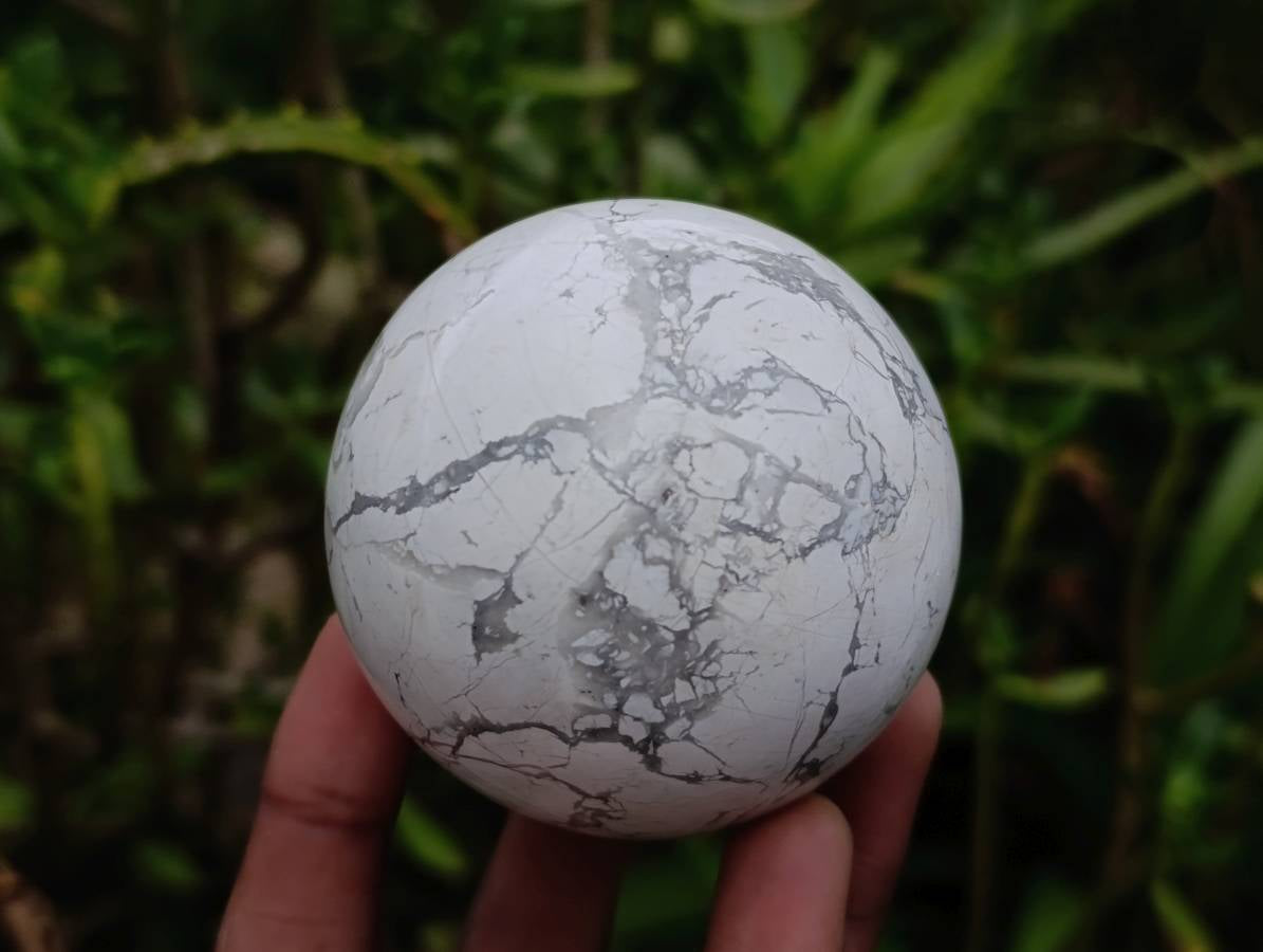 Polished Lightning Strike Howlite Spheres x 3 - From Zimbabwe - Toprock Gemstones and Minerals 