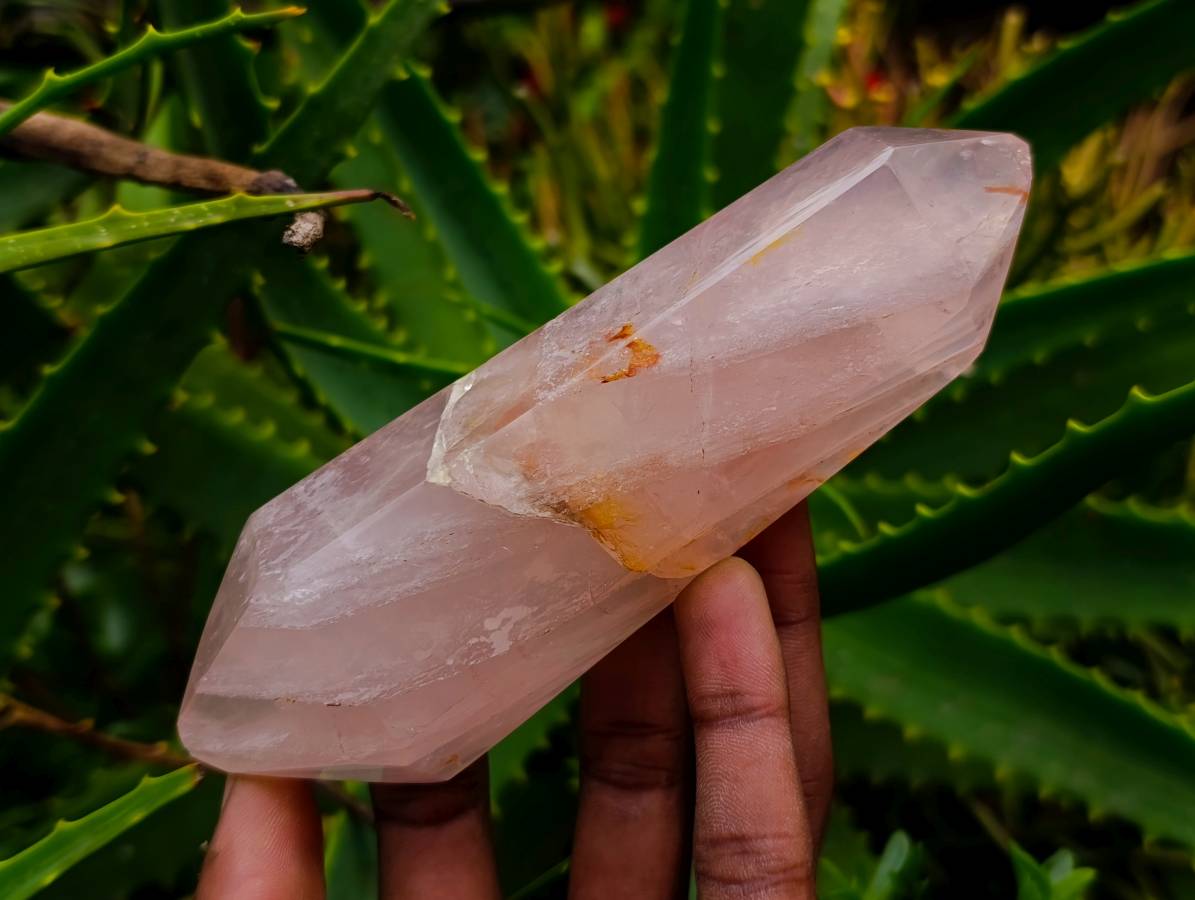 Polished Double Terminated Rose Quartz Crystals x 6 From Madagascar - Toprock Gemstones and Minerals 